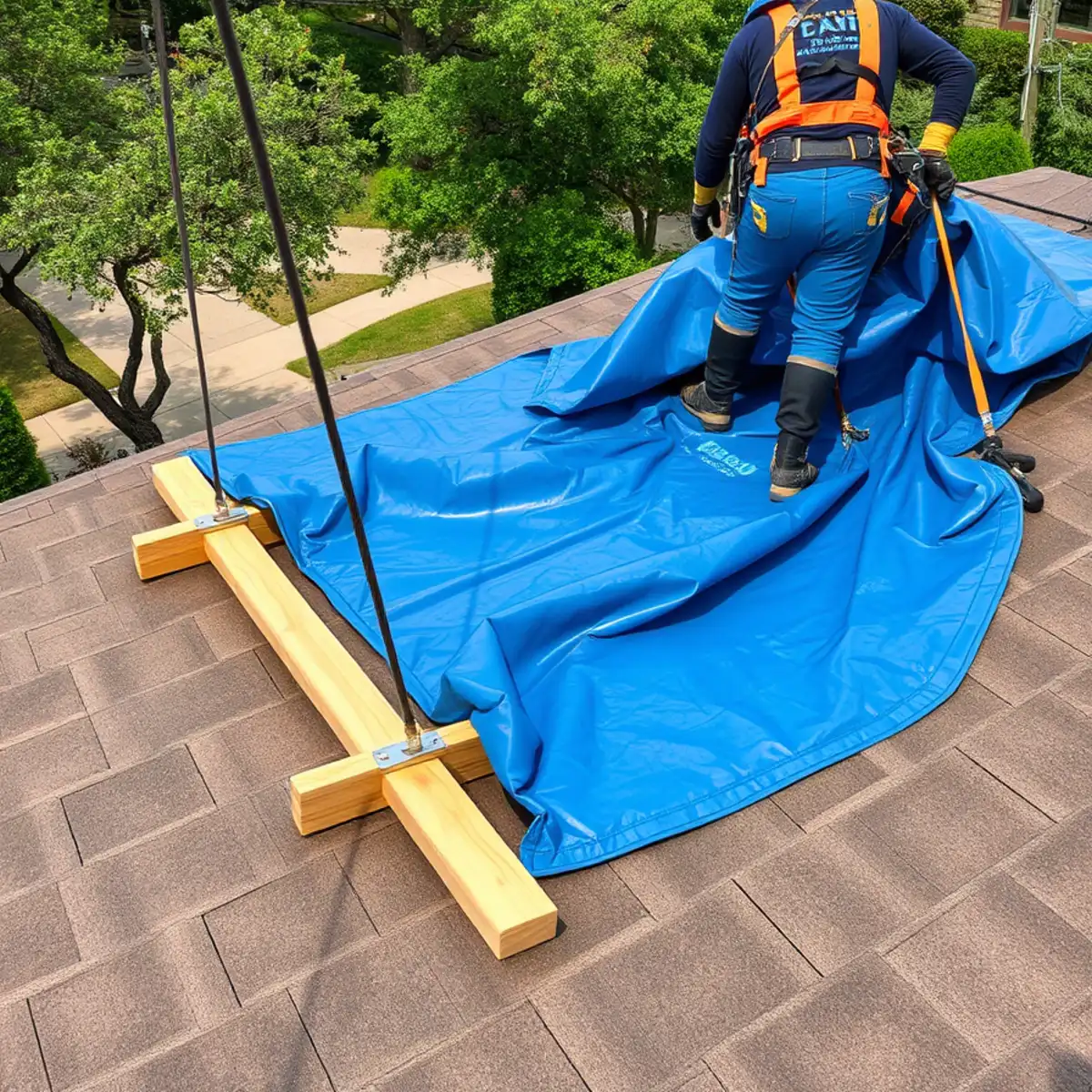 ANSI A300 precision rigging and safety gear for insurance claim tree removal in North Texas