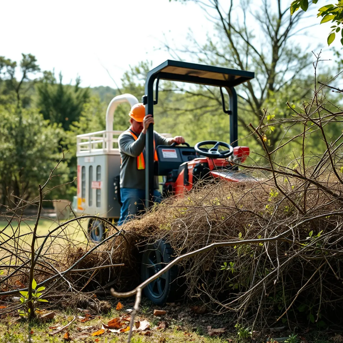Certified tree care specialist performing lot & brush clearing services in Lewisville TX