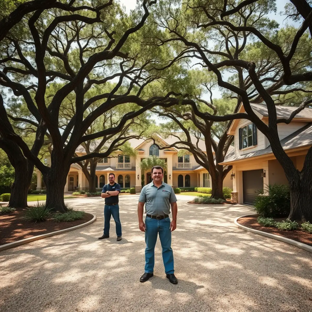 Residential neighborhood with mature post oak canopy in Copper Canyon TX